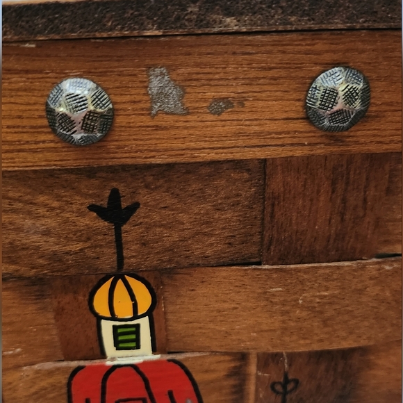 Vintage Gary Gail Dallas Wooden Purse 9 X 9.5 X 5.5 - Picture 14 of 16